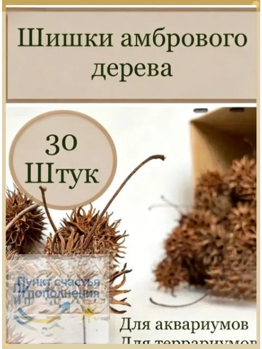 Шишки амбрового дерева для аквариума, 30 шт