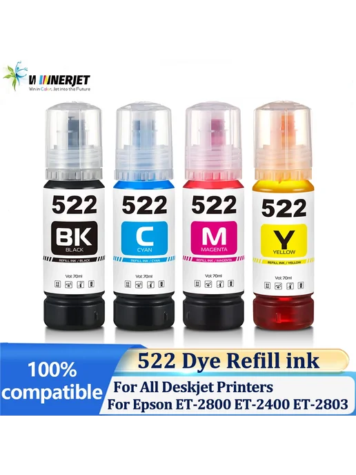 WINNERJET Красящие чернила 522, 5 шт, Color 1 set 5 pcs, 5 шт, 5 шт, фото 2