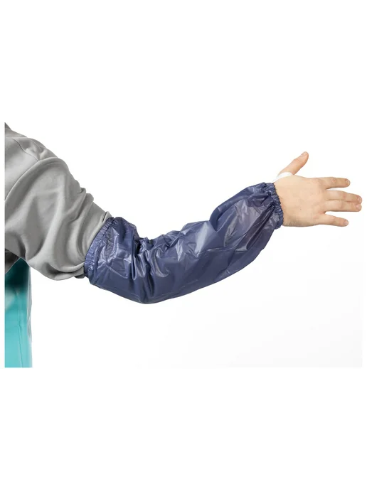 Нарукавники Jeta Safety из ПВХ от кислот и щелочей, КЩС, синий, фото 4