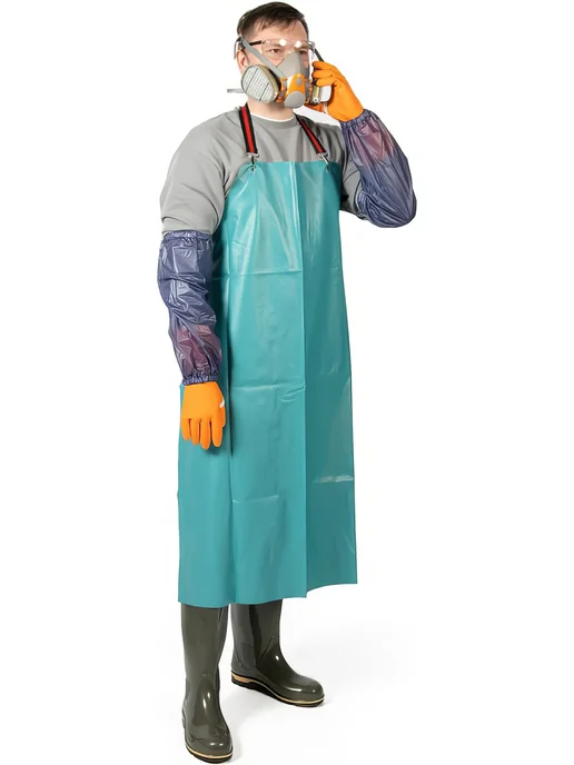 Нарукавники Jeta Safety из ПВХ от кислот и щелочей, КЩС, синий, фото 7