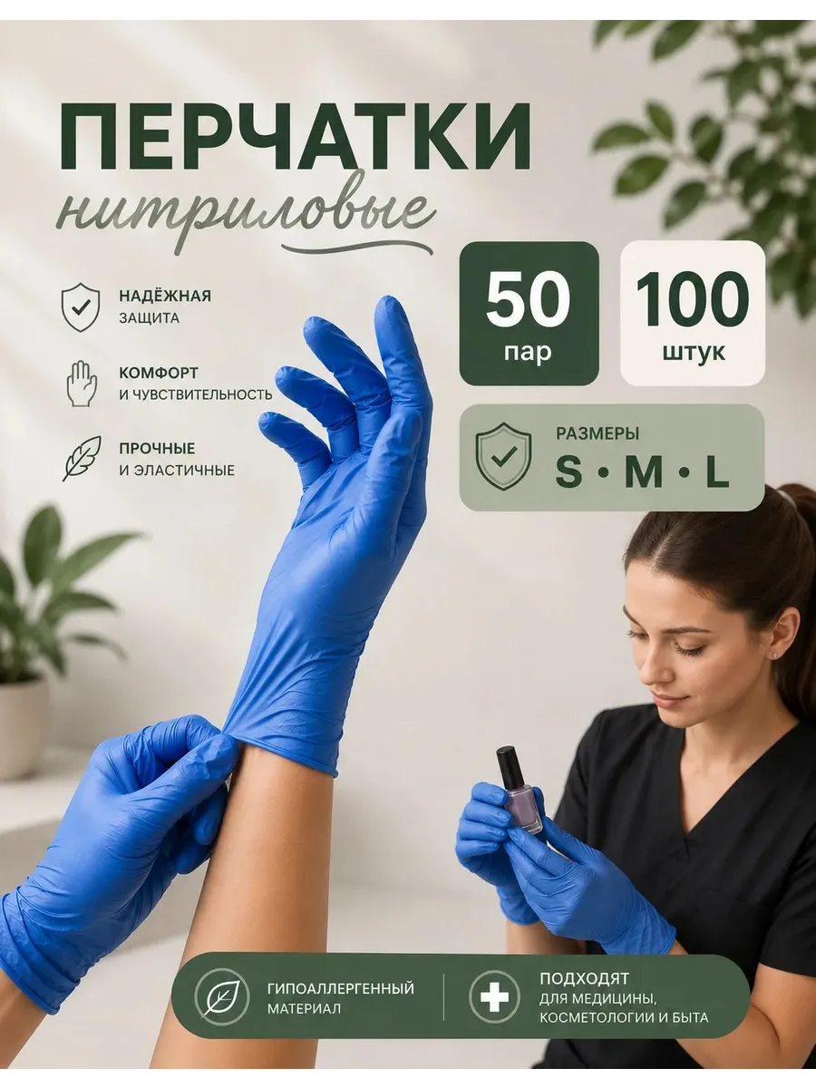 Перчатки нитриловые одноразовые