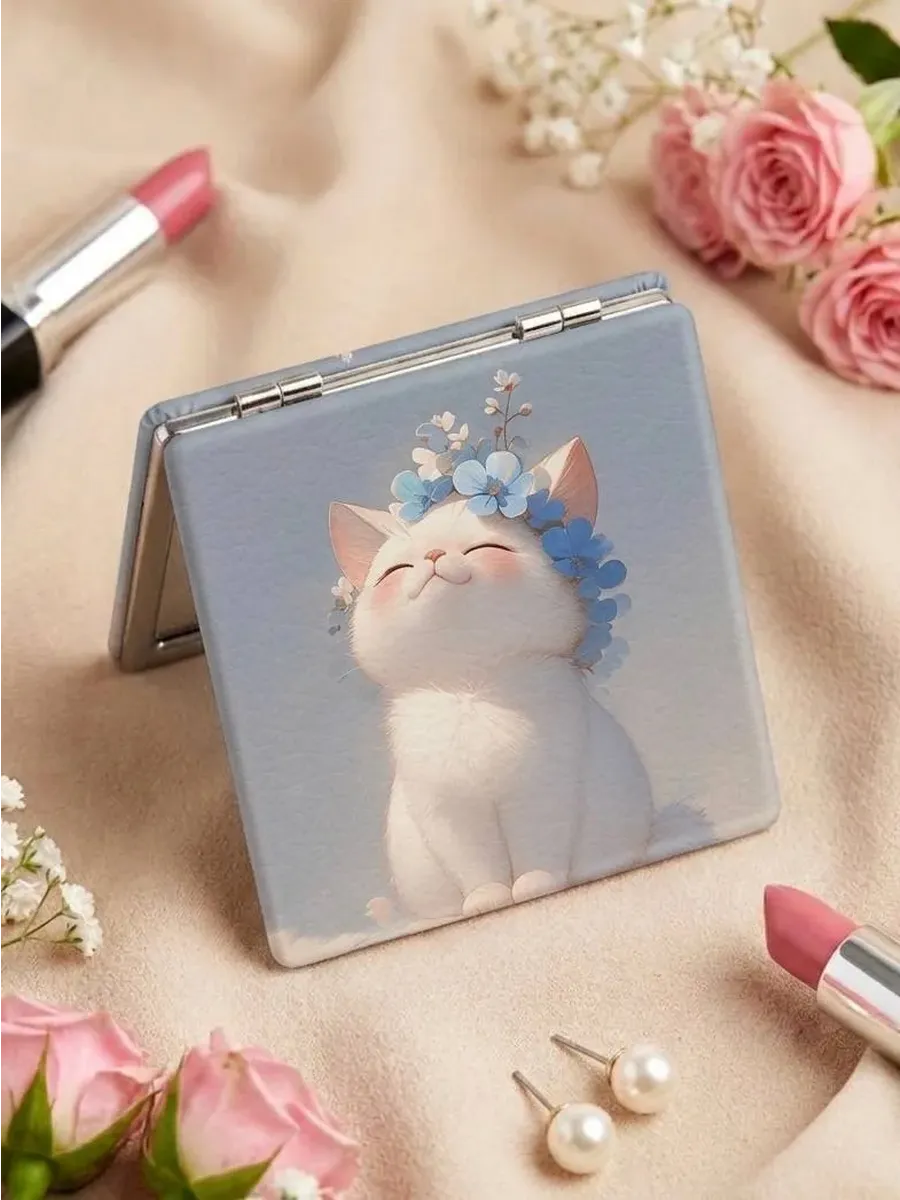 Зеркало карманное складное для макияжа увеличение 2 х