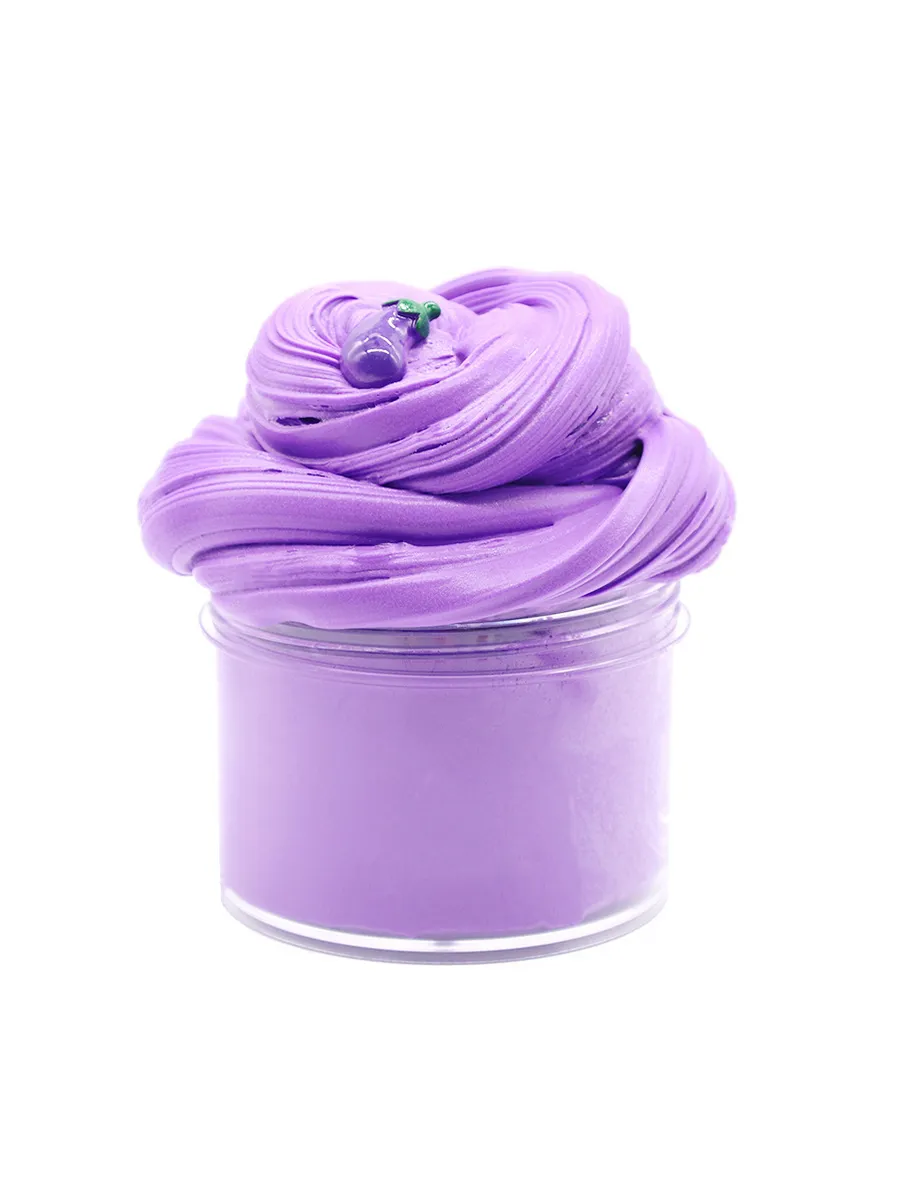 Слайм (slime) флаффи с шармом баклажан 200 мл фиолетовый