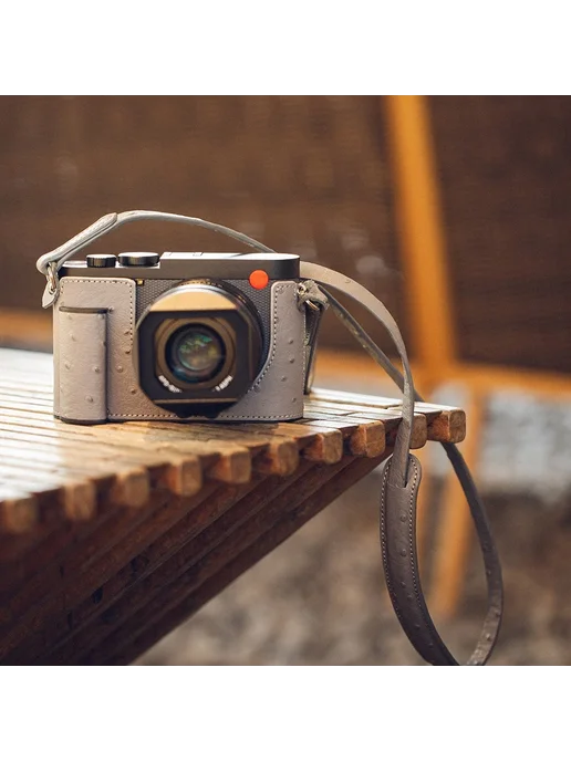 MeiRaN Винтажный кожаный чехол для Leica Q3 Черный, Ostrich, черный, фото 2