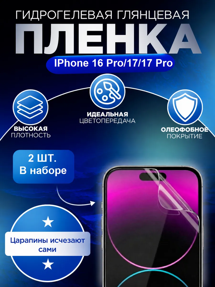 Гидрогелевая защитная пленка глянцевая для Iphone 17