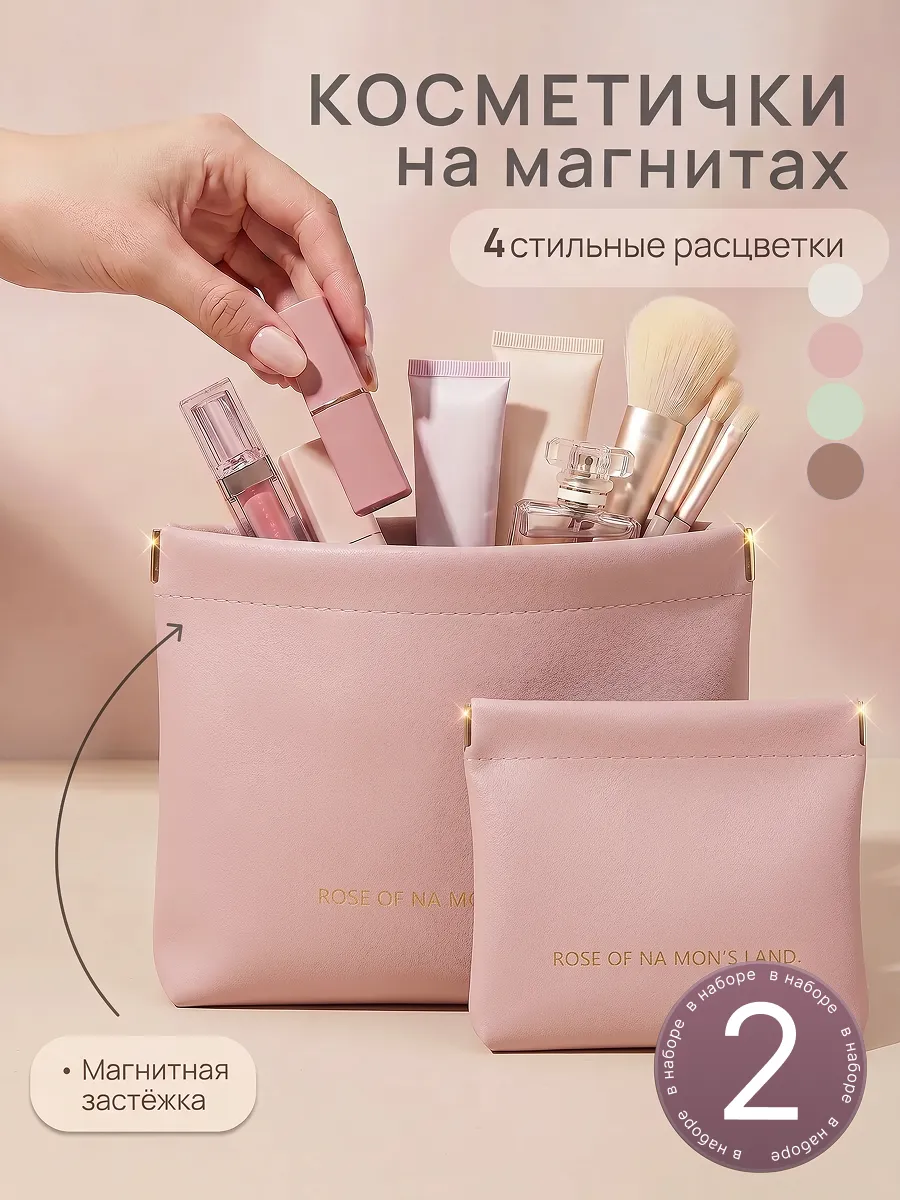 Комплект косметичек на магнитах 2 шт