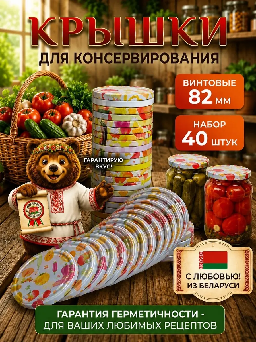 Крышки для банок винтовые для консервирования 82мм