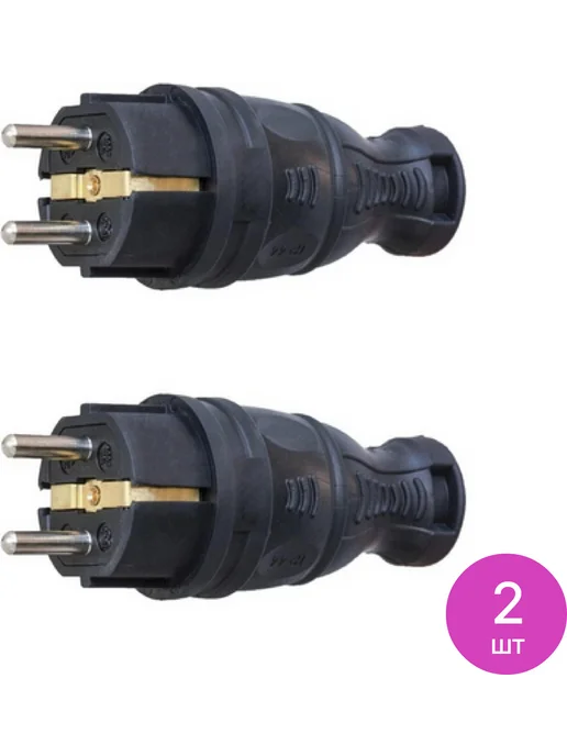 TOKOV ELECTRIC Вилка силовая кабельная Токов Электрик, TKE-C05-KV-Z, 2 шт, 2 шт