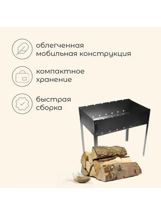 Компактный мангал для пикников и отдыха, вариант, фото 2
