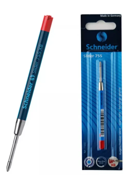 Schneider Стержень шариковый объемный 3 шт Schneidеr Slider 755 XB, красный