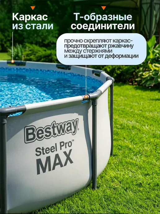 Бассейн каркасный прямоугольный 300x200x75см 28272 Интекс, 305x76, фото 6