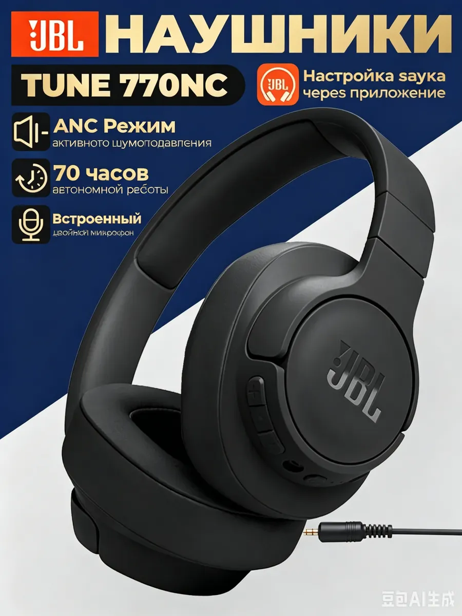 JBL Беспроводные наушники Tune 770NC, черный