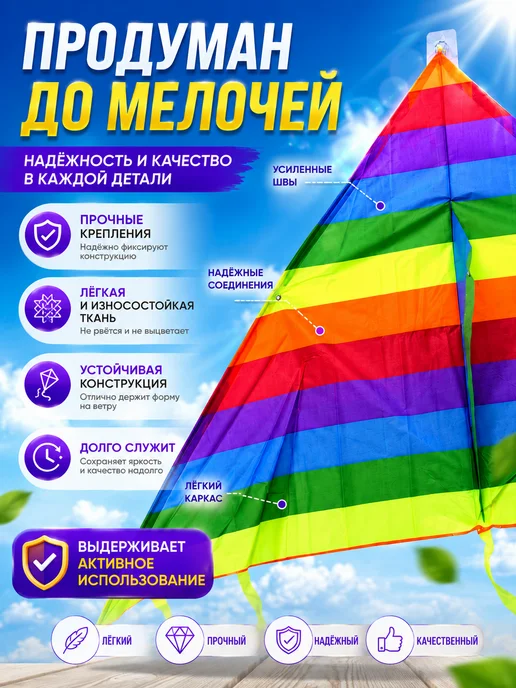 amonie5 Воздушный детский змей, синий, фото 3