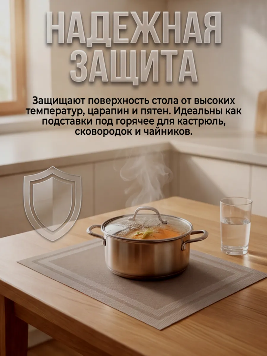 Салфетка для стола из ПВХ теплин 4 штук