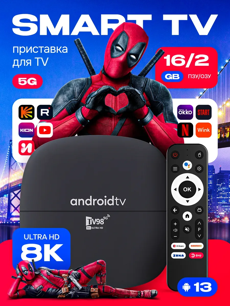 Смарт приставка для телевизора с Wi-Fi андроид