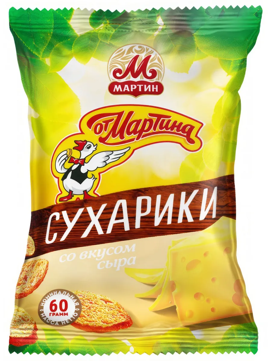 Сухарики кукурузно-ржаные От Мартина со вкусом сыра, 60