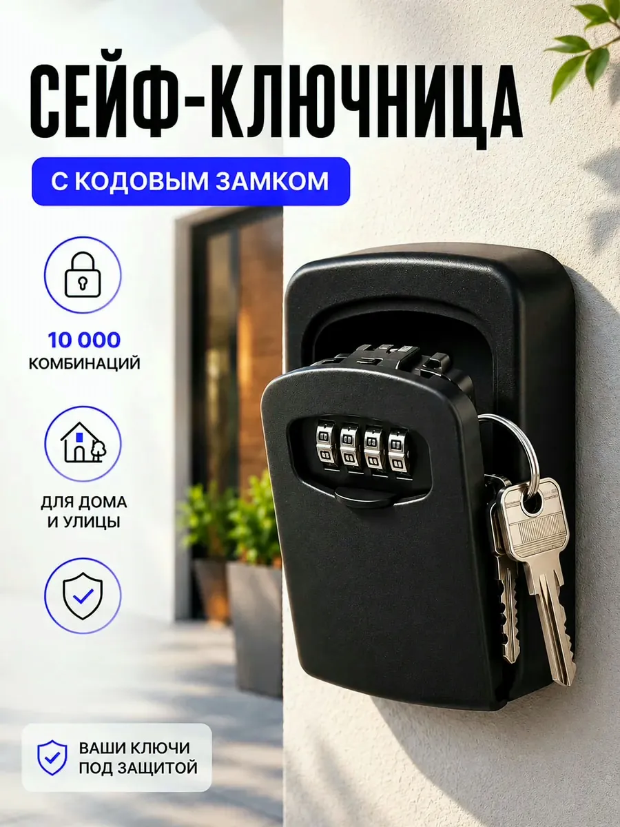 Сейф ключница с кодом настенная