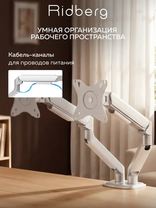 Ridberg Кронштейн для монитора настольный двойной Arm LDT109-C024E, вариант, фото 2