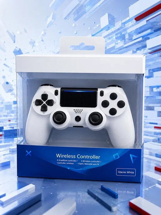 Геймпад для пк и Playstation 4 джойстик беспроводной, белый, фото 7