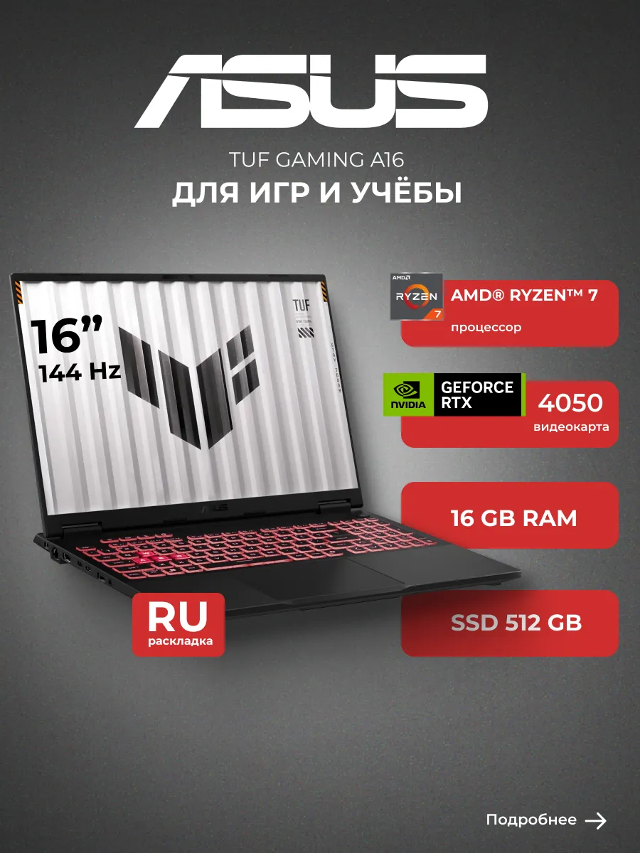 Ноутбук TUF Gaming A16 90NR0QF3-M001W0