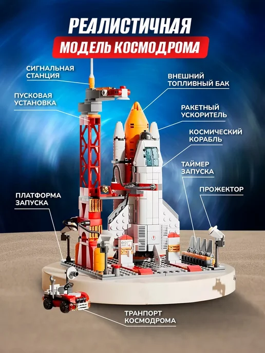 Cybertoy Конструктор для мальчика Космодром, голубой, фото 2