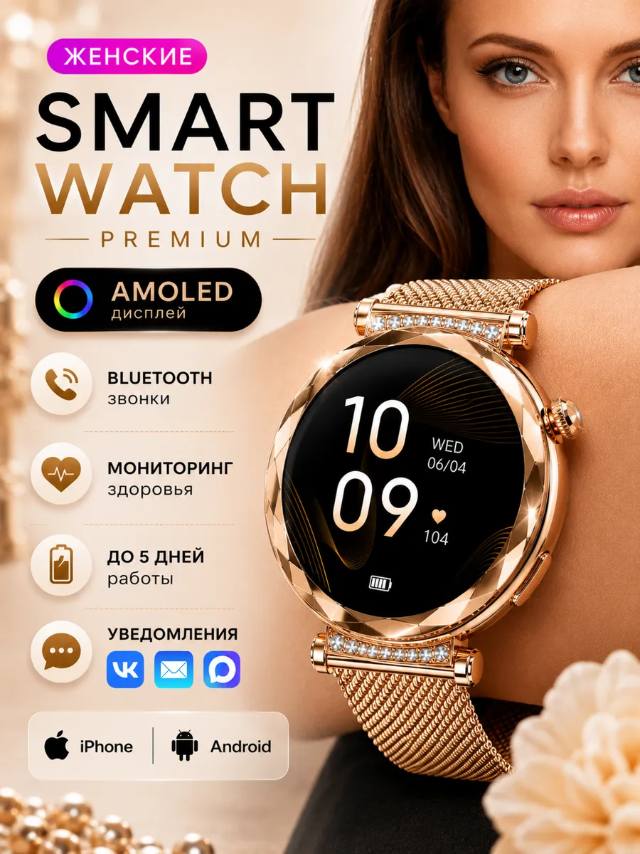 Смарт часы круглые Smart Watch