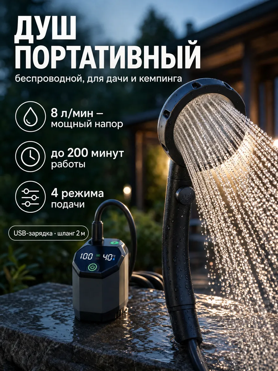 Душ портативный для дачи походный