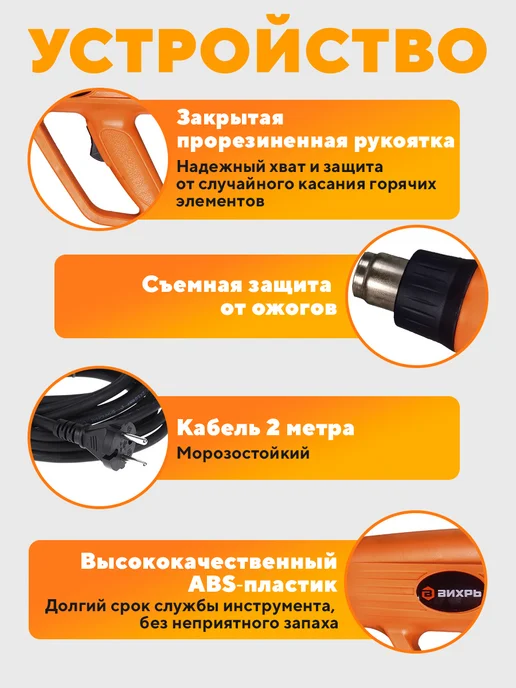 ВИХРЬ Фен промышленный ТП-2000М, 2000 м, фото 6