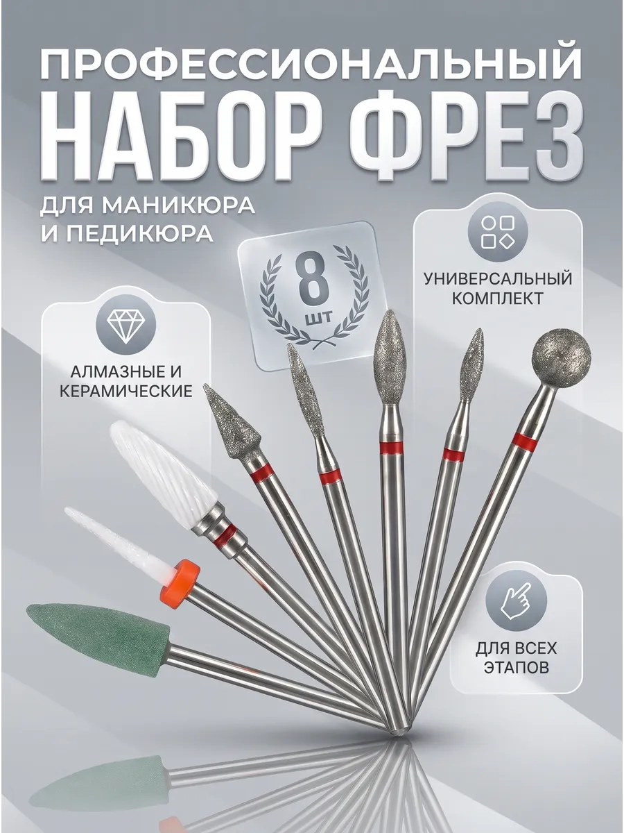Фрезы для маникюра и педикюра набор