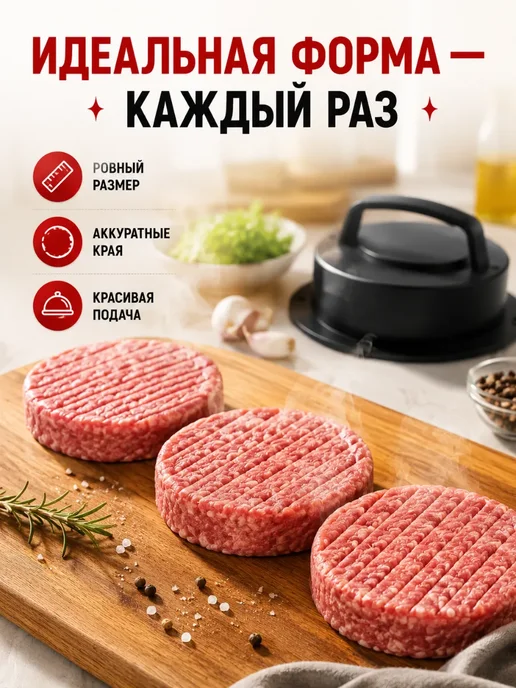 Фаинон Пресс для бургеров и котлет круглая, черный, фото 4