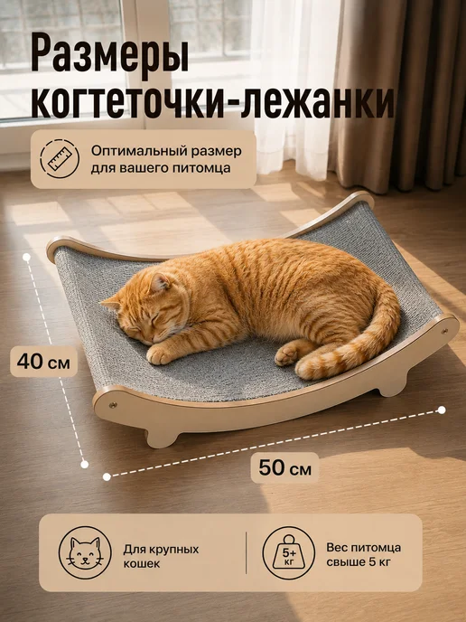Когтеточка лежанка для кошек, бежевый, фото 2
