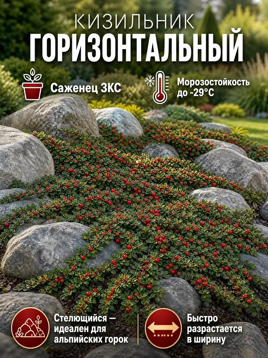 Кизильник саженец морозостойкий Горизонтальный в горшке