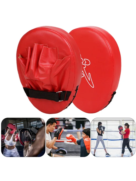 Муфты для бокс и MMA PU кожа износостойкие, Muay Thai (Красн, красный