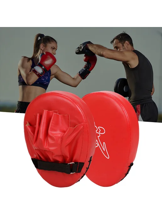 Муфты для бокс и MMA PU кожа износостойкие, Muay Thai (Красн, красный, фото 5