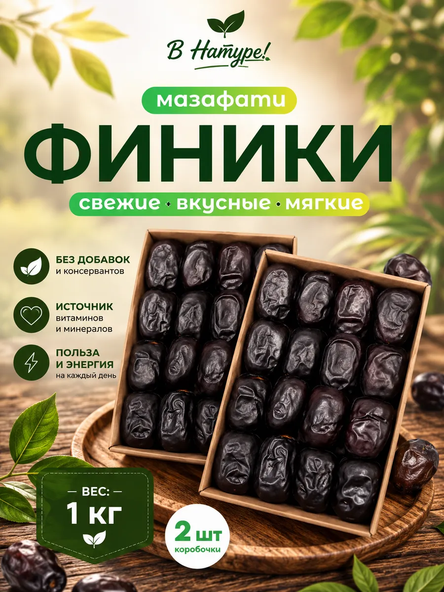 Финики мазафати 1000гр, без сахара