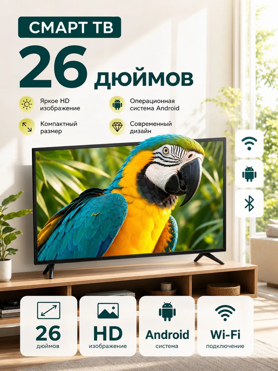 Телевизор Смарт 26" Android TV q2600