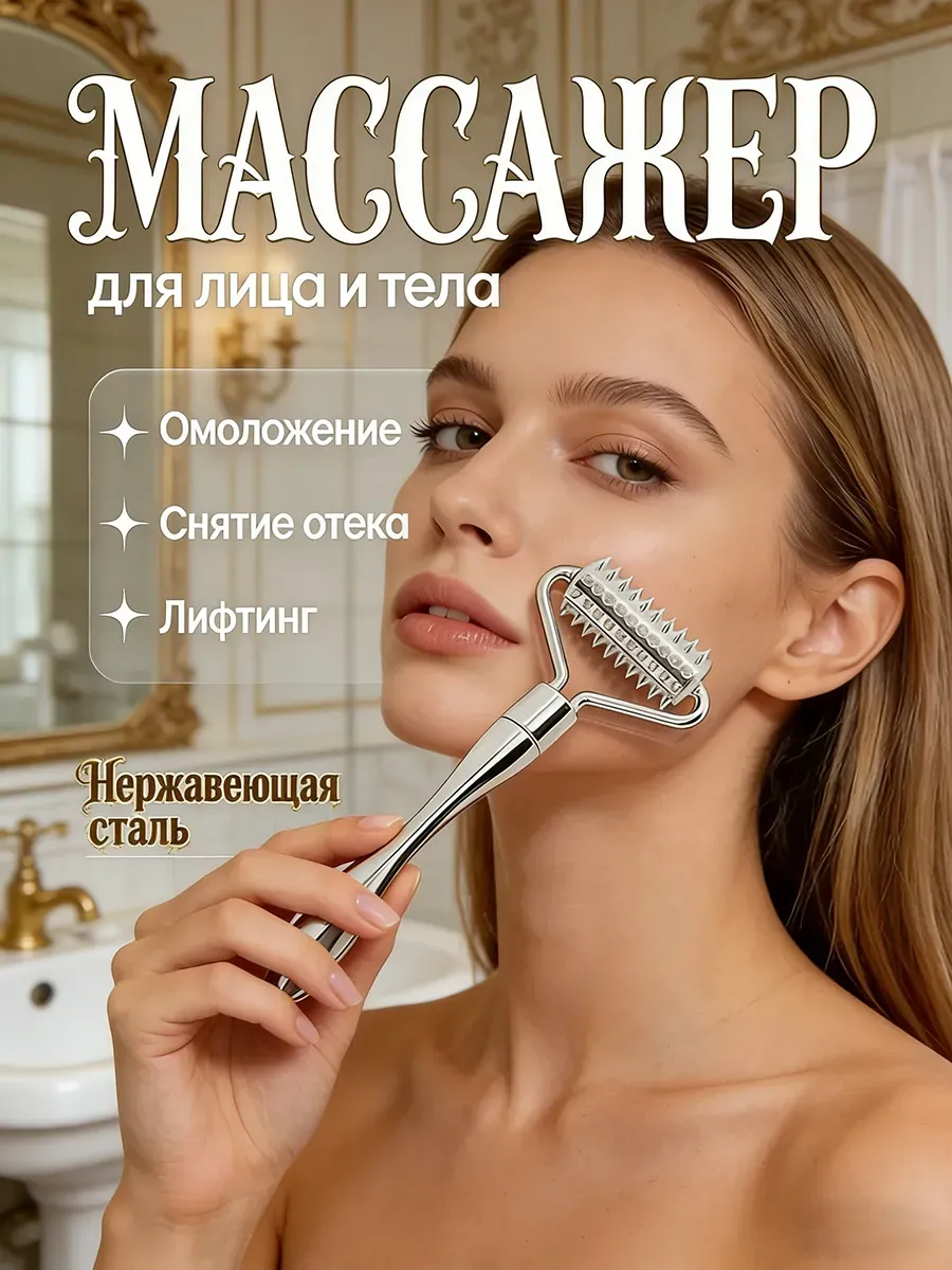 Массажер для лица и тела роликовый