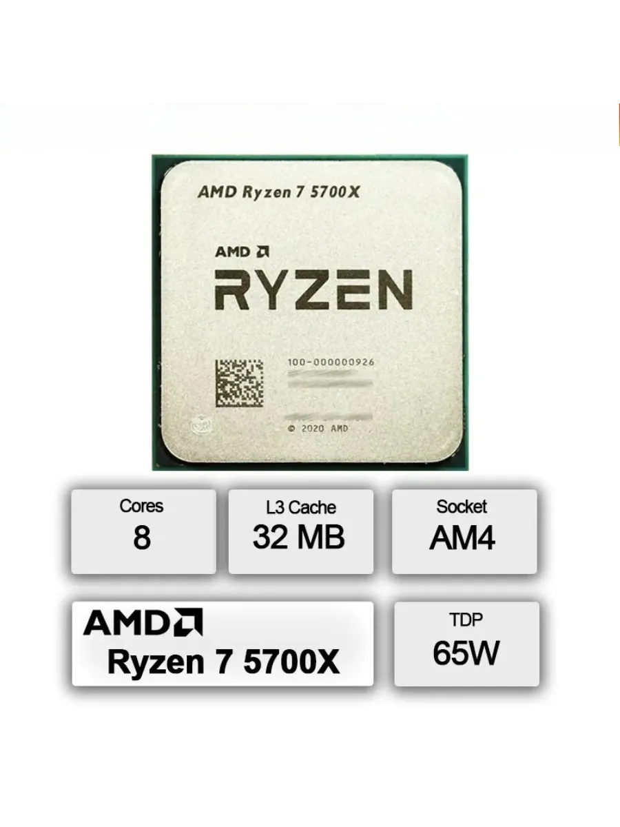R7 5700X Ryzen 7 5700X New 3.4 GHz 8-Core 16-Thread CPU 7NM…