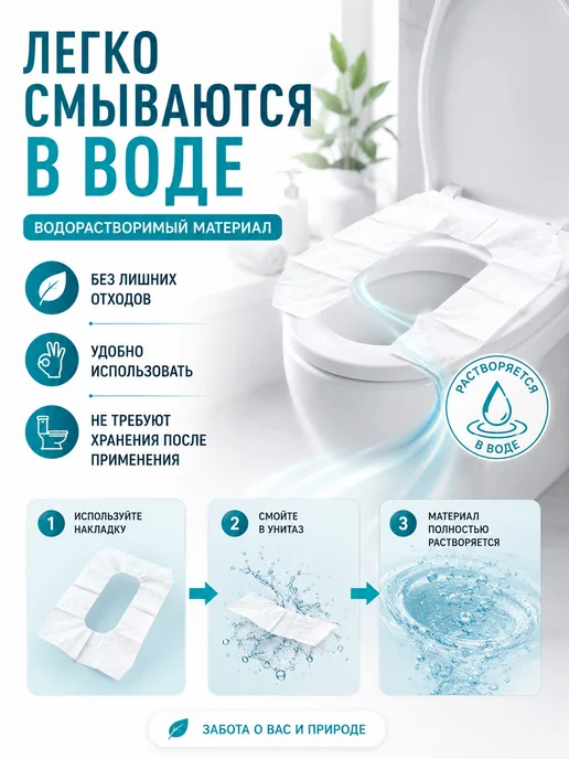 саля подарок Одноразовые накладки на сиденье унитаза дорожные 10 шт, 10 шт, фото 5