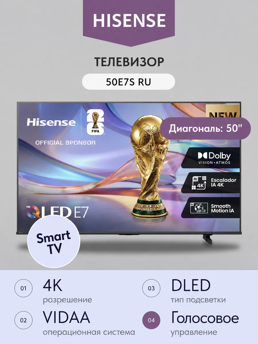 HISENSE Телевизор 50E7S RU