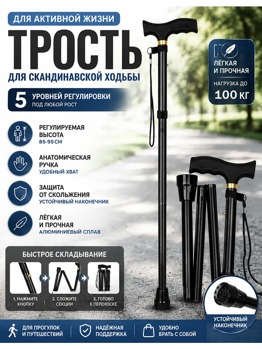 Трость опорная для ходьбы и реабилитация