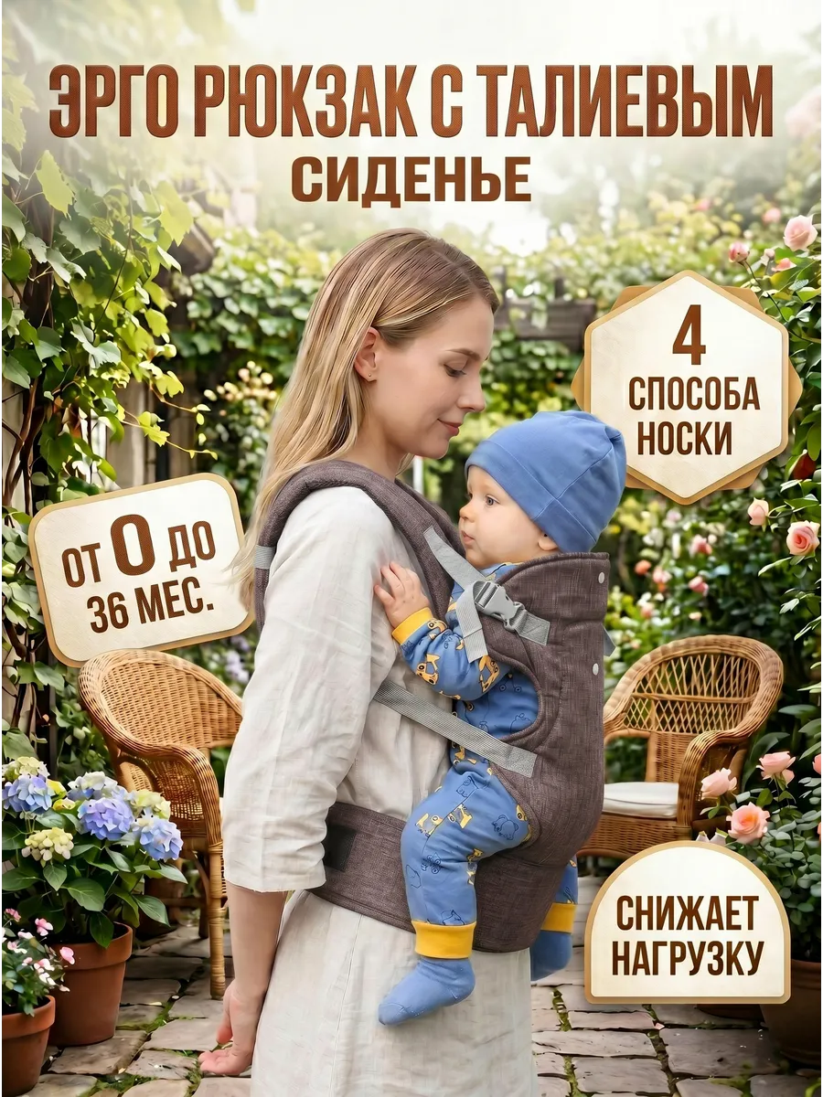 Эргорюкзак кенгуру для новорожденных слинг