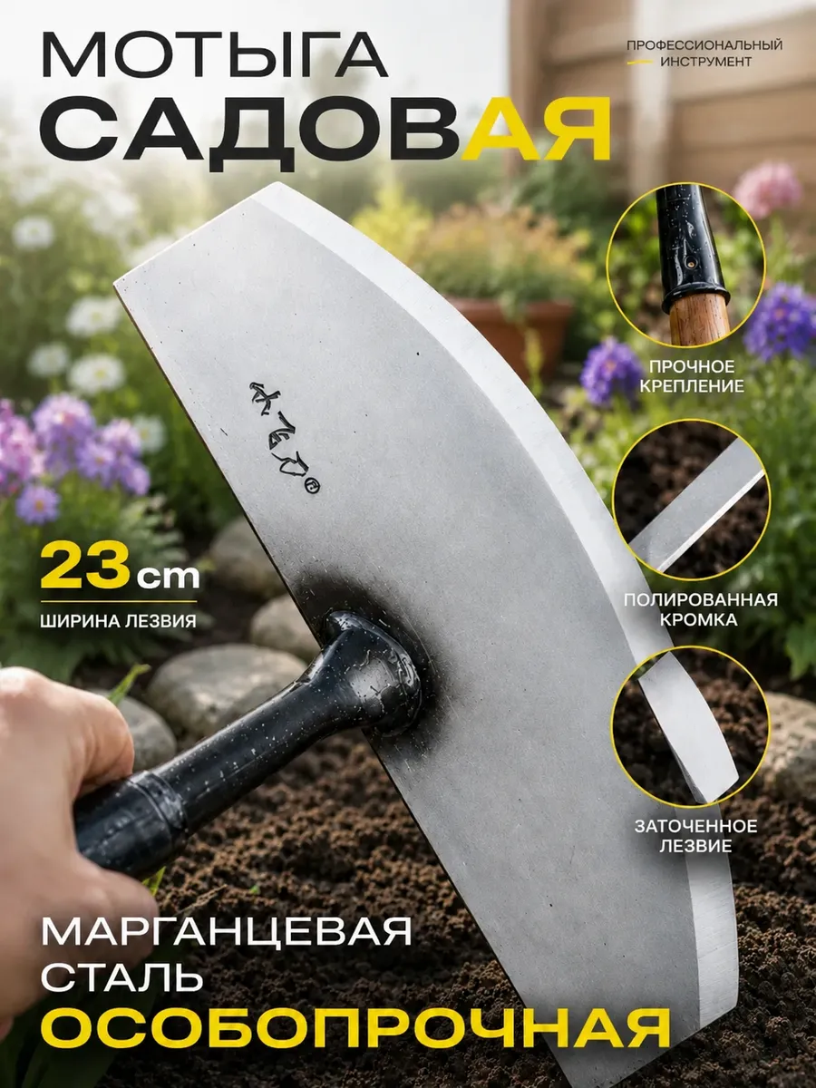 Мотыга для прополки из марганцевой стали 23cm