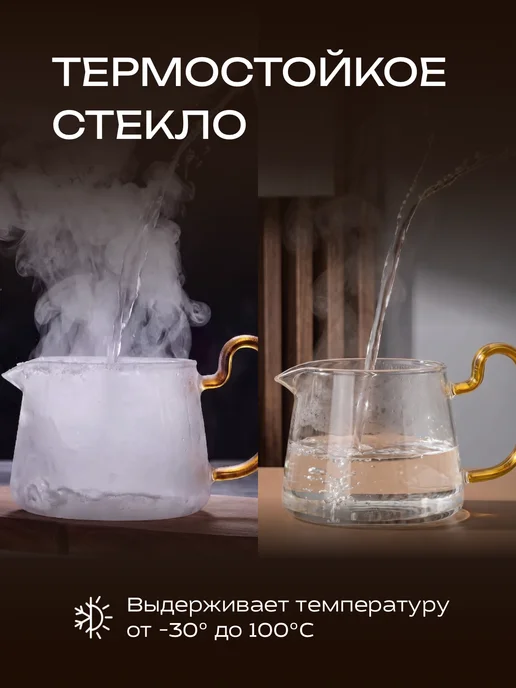 New Way Look Чайник заварочный стеклянный с крышкой и подставкой, 580 мл, фото 5