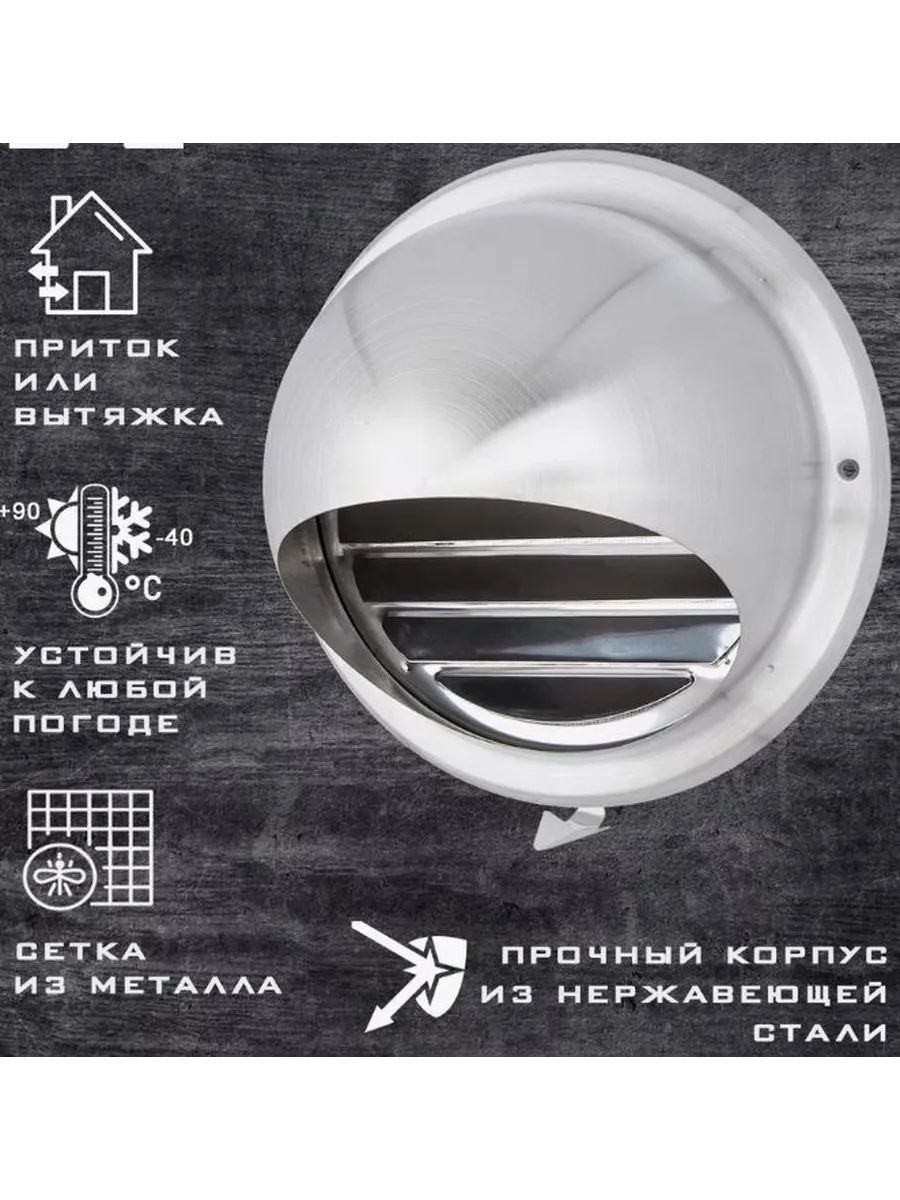 Приточная установка из нержавеющей стали, диаметр 120 мм