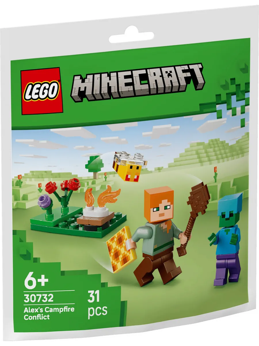 Конструктор Minecraft 30732 Столкновение у костра Алекс