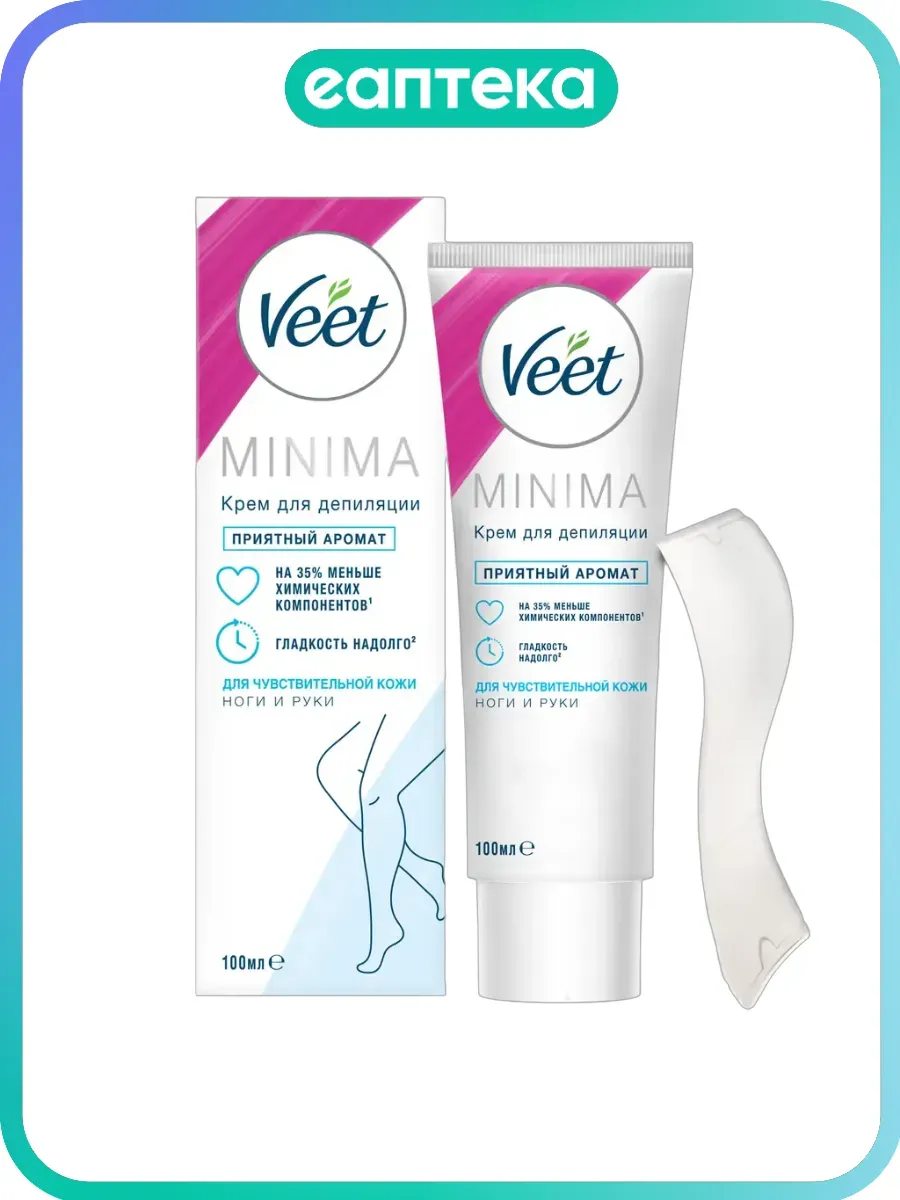 Veet Minima Крем для депиляции для чувствительной кожи ног и рук туба 100 мл