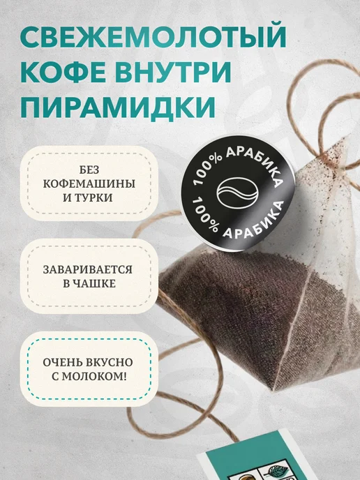 CHAI&COFFEE Кофе Брюд Итальянская Обжарка молотый 25 пирамидок по 10 г, 10 г, фото 2