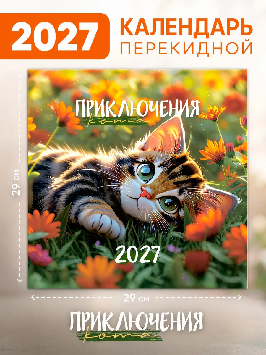 Календарь настенный "Приключения кота" 29х29 см