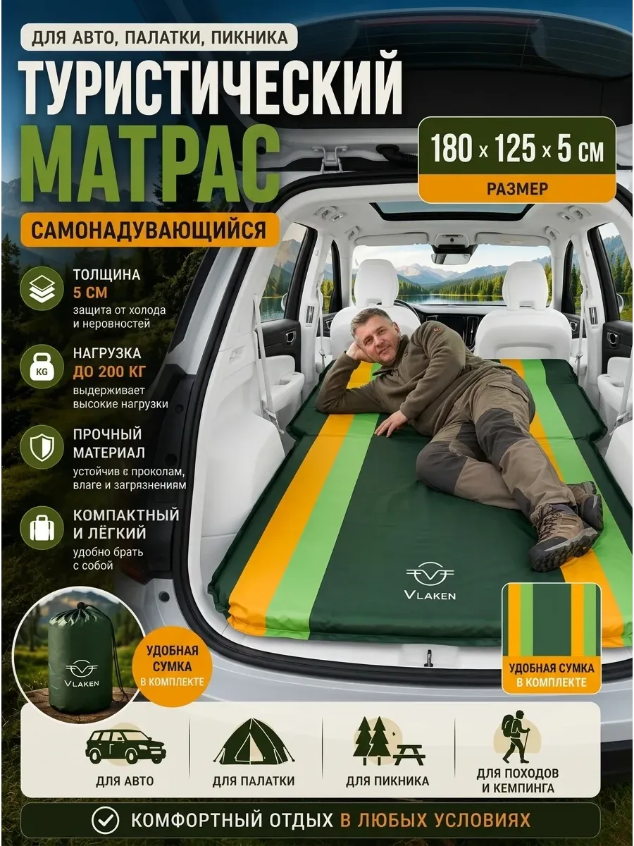 Туристический матрас в автомобиль